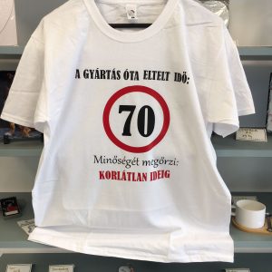 Férfi póló 70 éves szülinapra, fekete-fehér 1.0