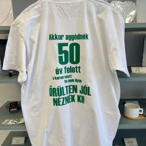 Férfi póló 50 éves szülinapra, fekete-fehér 2.0